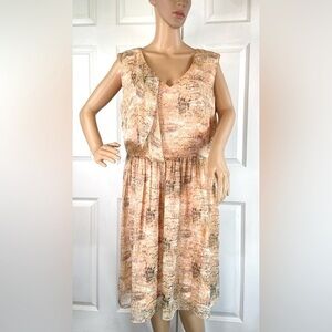 Antonio Melani Sheer Chiffon Print Dress